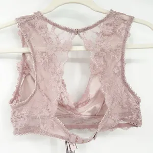 Victorias Secret VS Dream Angels Plunge Crushed Velvet Lace Bralette Size S Pink thumbnail 9