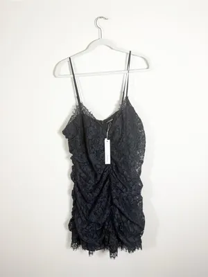 NWT For Love and Lemons Kleid Samira Black Lace Mini Dress Size 2X thumbnail 5