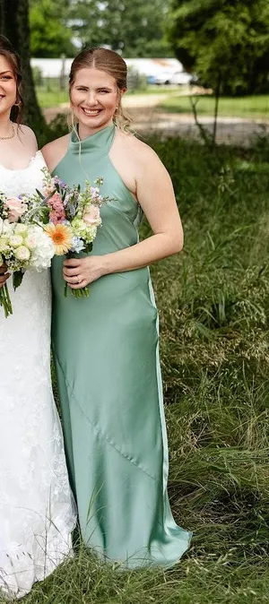 Azazie Sage Bridesmaid Dress Green thumbnail 1