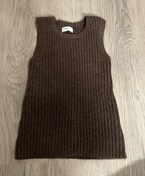 Sonoma Brown Sleeveless Sweater Vest Tank Top Size S thumbnail 1