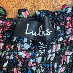Lulu's‎ Maxi Dress XL Black Floral Off the Shoulder Maxi Side Slits Romantic New thumbnail 12