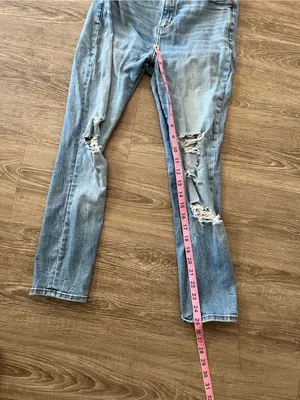 Abercrombie Simone High Rise Ankle Jeans Womens 28 6 Light Wash Distressed Y2K thumbnail 13