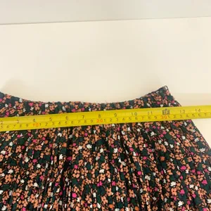 Trendyol Floral‎ Pleated Midi Skirt Green Pink Ditsy Print Elastic Waist Size 34 thumbnail 4