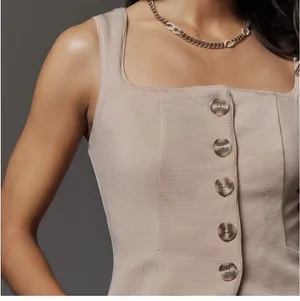 Maeve Anthropologie Structured Longline Vest XS Soft Camel NWT thumbnail 3