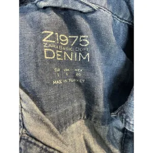 Zara Soft Denim Chambray Popover Blouse Shirt Blouse‎ S Casual thumbnail 4