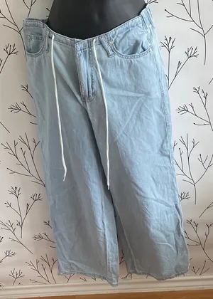 Light Blue Wide Leg Women's Pants thumbnail 1