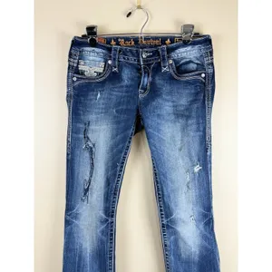 Rock Revival Jeans Womens 27 Effie Boot Cut Low Rise Rhinestone Flap Pockets thumbnail 2