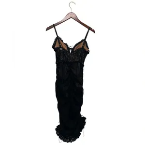 For Love And Lemons Gracie Lace Slip Dress Black Sheer Dark Romantic Corset S thumbnail 7