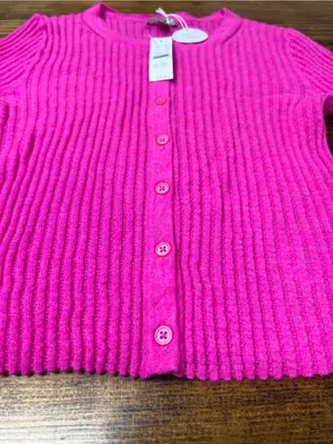 J. Crew Featherweight cashmere pointelle cardigan in Neon Pinks Size XS NWT thumbnail 11