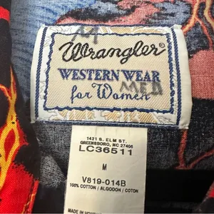 Wrangler Western Wear Vintage Storm Lightning Novelty Print Snap Front Shirt thumbnail 7
