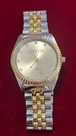 Gold and Silver ONYK Large Watch with Crystal Numbers thumbnail 1