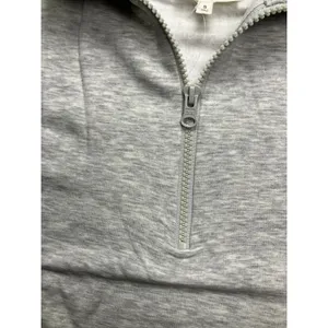 LOU & GREY‎ Signature Soft Plush Quarter Zip Pullover Sweatshirt Gray Size S new thumbnail 3