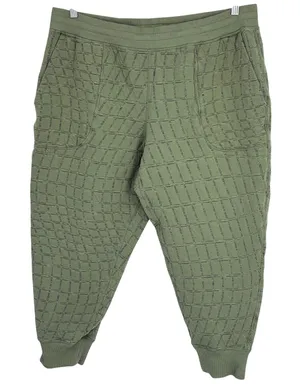 Nike Yoga Therma FIT Luxe Jogger Women 1X Reversible‎ Green Quilted Pants thumbnail 1