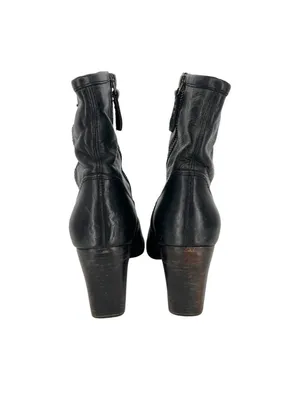 Frye Patty Artisan Zip Black Leather Ankle Boots Womens Edgy Western Size 8 thumbnail 4