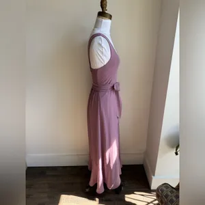 Show Me Your Mumu Women Claire Midi Dress Chiffon Antique Rose Side Slit Size XS thumbnail 4