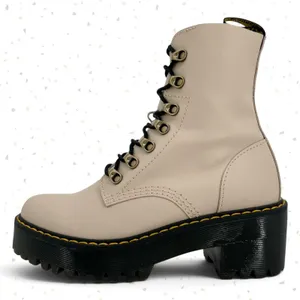 Dr. Martens Leona Boots Vintage Taupe Cream Lace Up Platform Heels Fall Size 7 thumbnail 3