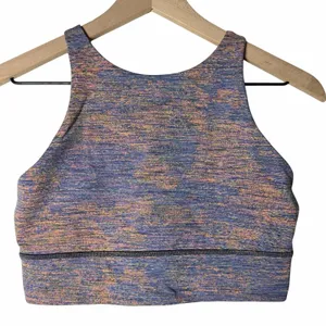Lululemon Energy Bra High Neck LL Spectral Fusion Jacquard Red Teal Size 10 thumbnail 1