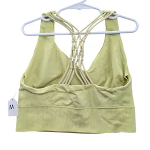 Y2K Green 90s 2000s Crisscross Macrame Retro Activewear Sports Bra‎ Top Medium thumbnail 4