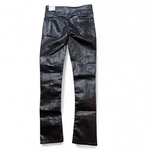 NWT Free People Double Dutch Slit‎ Skinny Pants Faux Leather Coated Black Size S thumbnail 2