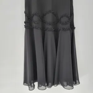 VTG Liz & Co Cocktail Dress Womens 8 Black Ruffled Detail V-Neck Flutter Sleeve thumbnail 10