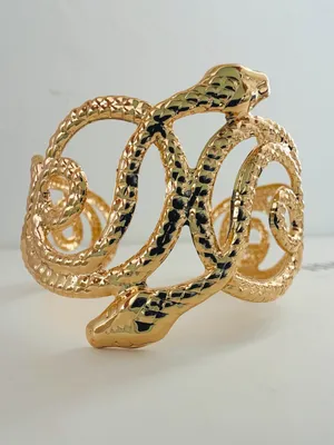 European & American Gold Plated snake bangle bracelet womens jewelry thumbnail 4