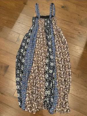 FREE PEOPLE Come Together Maxi Dress in Black Combo Size Small - C57-015 thumbnail 9