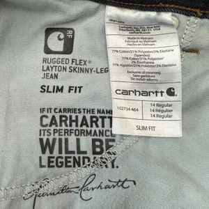 Carhartt Slim Fit‎ Skinny Leg Dark Wash Denim Jeans Womens Size 14 Regular thumbnail 9