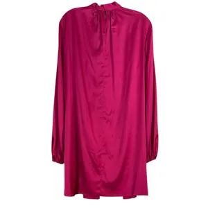 Mac Duggal NEW Size 8 Pink Magenta Long Sleeve Satin Cocktail Mini Dress 55968 thumbnail 8