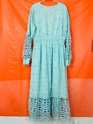 Boston Proper Mint Blue Embroidered Maxi Dress thumbnail 11