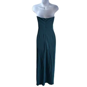 NWT Lulu's Famous Icon Dark Green Strapless Column Maxi Dress Medium Prom Party‎ thumbnail 3