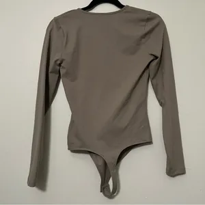 Abercrombie & Fitch Bodysuit Taupe Small Double Lined‎ Long Sleeve thumbnail 4