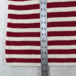 Lauren Ralph Lauren Striped Cotton Shaker Knit Sweater Red Cream L 200815982001 thumbnail 4