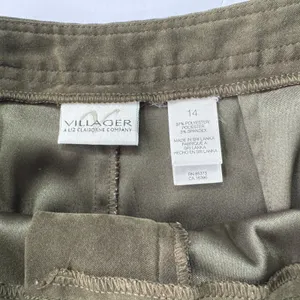 Villager Liz‎ Claiborne Olive Green Faux Suede Pants Womens 14 Short Ankle Y2K thumbnail 3