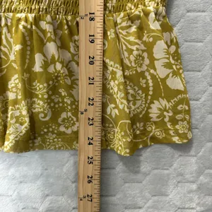 Maeve Blouse Mesh Olive Green Floral Smocked Peplum Cottagecore Boho‎ Womens XL thumbnail 6