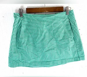 Urban Outfitters M Gingham Check Pocketed Mini Skirt in Kelly Green thumbnail 9