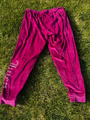 Juicy Fuchsia Velour Jogger Pants thumbnail 2