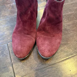 Sam Edelman burgundy suede ankle boots thumbnail 2
