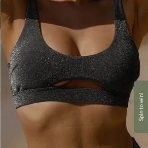 Berlook Black Lurex Cut Out Bikini Top ONLY 18 thumbnail 2