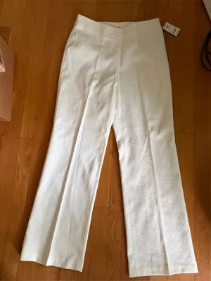 Worthington Stretch Ivory Dress Pants Side Zipper Size 12 NEW thumbnail 1