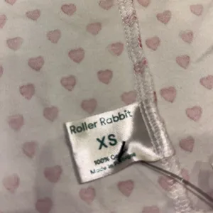 Roller Rabbit Preppy Pink Hearts m Cotton Pants and Henley Pajamas Set XS thumbnail 8