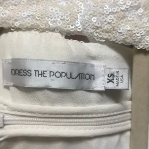 ✨Dress the Population Delani Racerback Sequin Ivory Sz XS Dress✨ thumbnail 8