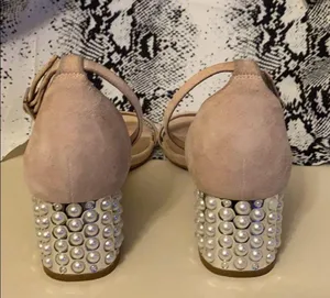 Betsey Johnson pearl heeled low heel dress sandals thumbnail 3