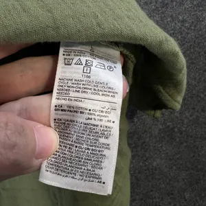 Old Navy Womens Olive Green Cotton Gauze Ruffle Neck Shift Dress Large Short Slv thumbnail 4