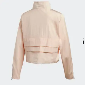 Adidas Light Pink Cropped 1/4 Zip Windbreaker Pullover Jacket Zipper Cuff thumbnail 3