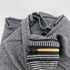LULULEMON Vinyasa Scarf Wrap Zipper Gold Stripes Black Gray Stretch Multi Way thumbnail 5