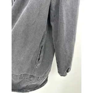 Veveret Womens Smocked Denim Shirt Jacket Puff Sleeve Washed‎ Black Small thumbnail 7