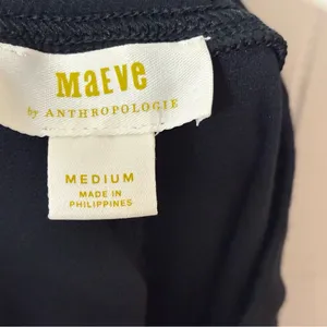 Maeve Anthropologie Black Pull On Split Hem Pants Size M Stretch Office Trousers thumbnail 8