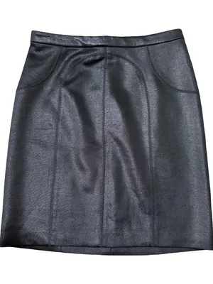 T Alexander Wang Women’s Size S Black Seamed Shimmery Pencil Straight Skirt thumbnail 1
