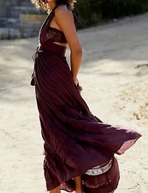 Free People Santa Maria Plum Maxi Dress medium thumbnail 1
