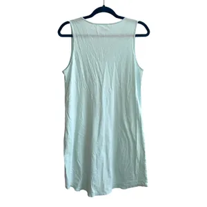 Garnet Hill‎ Womens S Dress Lightweight Mint Green Organic Cotton V-Neck Pocket thumbnail 3
